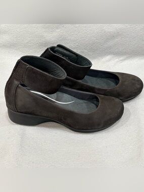 Dansko Lulu Womens Size EU 40 US 9.5 Black Nubuck Leather MaryJane Ankle Strap S